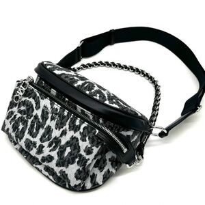 Michael Kors Medium Slater Sling Pack Chain Messenger Crossbody Bag Black Multi